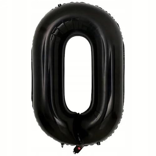 Glitter Luftballon Folie Zahl 0 Schwarz 100cm Deko Geburtstag Party von Brokatove
