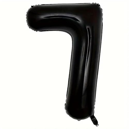 Glitter Luftballon Folie Zahl 7 Schwarz 100cm Deko Geburtstag Party von Brokatove