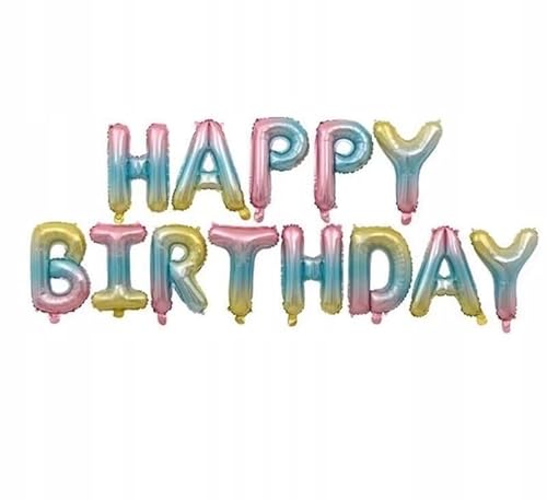 HAPPY Ballon BIRTHDAY MULTICOLOR BANNER GIRLAND BALONEN-GIRLAND GEBURT 40cm von Brokatove
