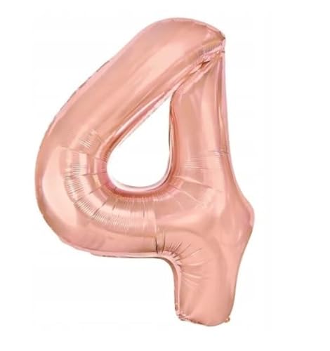 VIERFOLIEN-BALLON IN DIRER "4" ROSA GOLD BALON FITER 100CM von Brokatove