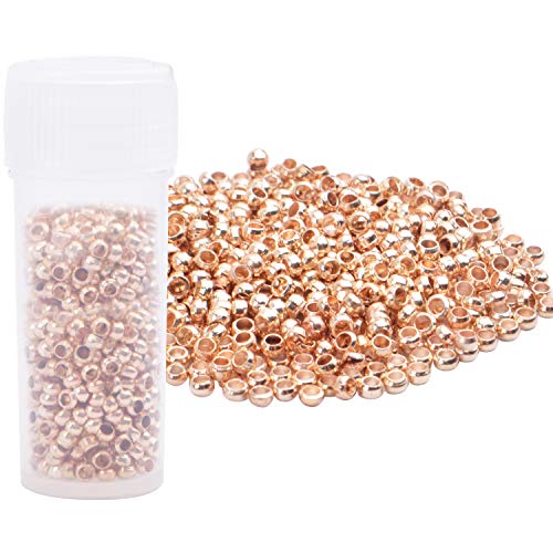 1000 Stück Quetschperlen Positionierperlen Mini-Abstandshalter Perlen für Schmuck Armbandherstellung, Roségold 1000 Stück Quetschperlen Positionierperlen Mini-Abstandshalter Perlen für Schmuck Armbandherstellung, Roségold von BronaGrand