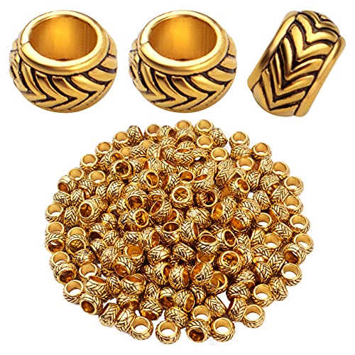 BronaGrand 200 Stück antike goldene Abstandshalter Perlen Säule Rondelle Fassperlen tibetische Legierung Vintage lose Perlen mit 4,4 mm großem Loch für Schmuckherstellung DIY Armband Halskette BronaGrand 200 Stück antike goldene Abstandshalter Perlen Säule Rondelle Fassperlen tibetische Legierung Vintage lose Perlen mit 4,4 mm großem Loch für Schmuckherstellung DIY Armband Halskette von BronaGrand