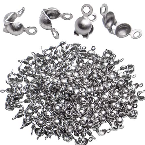 BronaGrand Calotte-Enden, 200 Stück Edelstahl-Knoten-Abdeckungen, umklappbare Perlenspitzen für Halsketten, Armbänder, Schmuckherstellung BronaGrand Calotte-Enden, 200 Stück Edelstahl-Knoten-Abdeckungen, umklappbare Perlenspitzen für Halsketten, Armbänder, Schmuckherstellung von BronaGrand