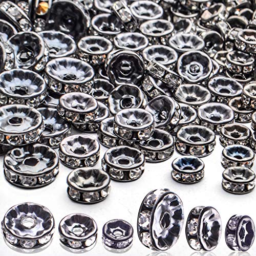 Kristall-Abstandshalter-Perlen, 400 Stück, Gun-Black, Strass, Legierung, Rondelle, lose Perlen, Bastelzubehör für DIY-Schmuck, Armbänder, Halsketten, 6 mm/8 mm/10 mm Kristall-Abstandshalter-Perlen, 400 Stück, Gun-Black, Strass, Legierung, Rondelle, lose Perlen, Bastelzubehör für DIY-Schmuck, Armbänder, Halsketten, 6 mm/8 mm/10 mm von BronaGrand