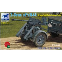2.8cm sPzb41 On Larger Steel-Wheeled carriage w/Traile von Bronco Models