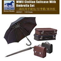 WWII Civilian Suitcase with Umbrella Set von Bronco Models