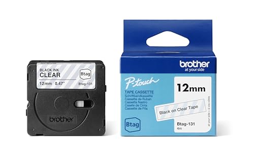Brother Original Btag-131 Schriftband 12 mm breit, 4 m lang, schwarz/transparent Brother Original Btag-131 Schriftband 12 mm breit, 4 m lang, schwarz/transparent von Brother