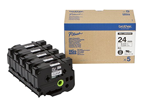 BROTHER HG151V5 5x Schriftbandkassette 24mmx8m farblos schwarz laminiert fuer P-touch P500PC 9700PC 9800PCN RL700S BROTHER HG151V5 5x Schriftbandkassette 24mmx8m farblos schwarz laminiert fuer P-touch P500PC 9700PC 9800PCN RL700S von Brother