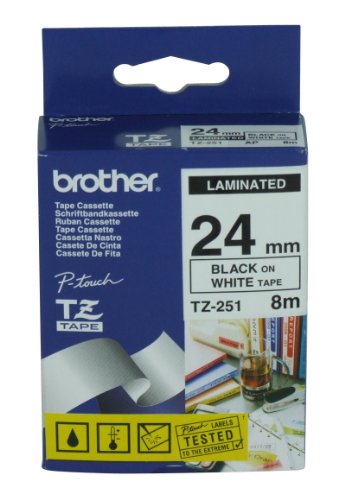 Brother P-Touch Tape Black On White 24 mm x 8 m, TZ-251 Brother P-Touch Tape Black On White 24 mm x 8 m, TZ-251 von Brother