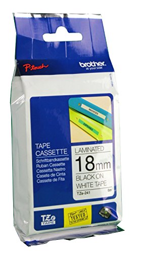 Best Price Square Tape, Black on White, 18MM W, 8M L TZ-241 by Brother von Brother