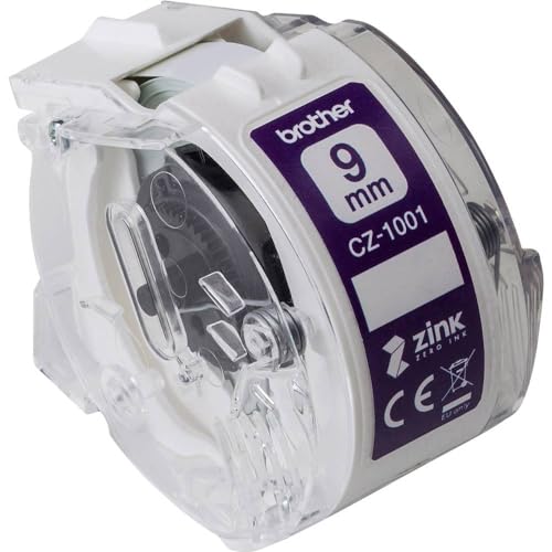 Brother,BA77927,CZ-1001 AA8Farbetikettenrolle, 9mm breit, 5m lang für Etikettendrucker VC-500W von Brother