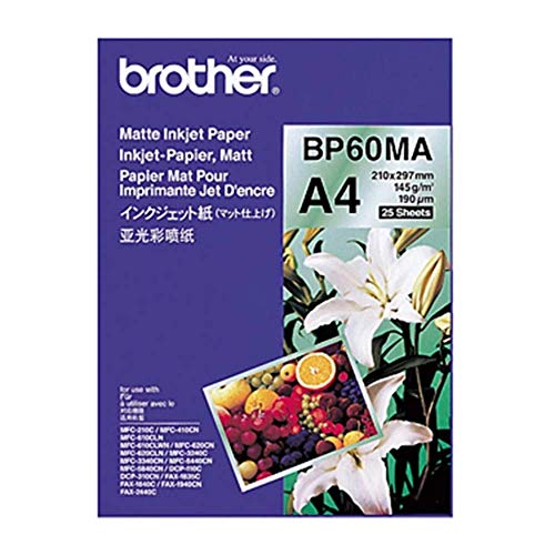 Brother BP60MA Inkjet Papier, A4, matt, 297 mm (B) x 210 mm (L), 25 Blatt von Brother
