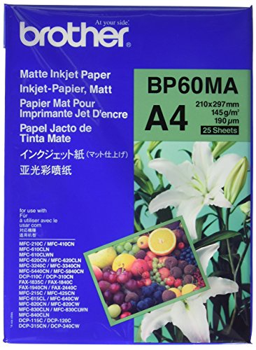 Brother Original BP60MA Inkjetpapier A4 matt Paket mit 25 Blatt 145 g/m² von Brother