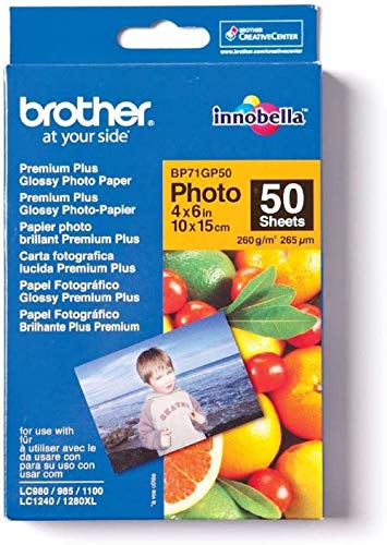 Brother Original BP71GP50 Fotopapier A6 50BL 260g/qm für MFC-6490CW DCP-375CW 6890CDW von Brother
