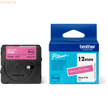 Brother Brother Schriftband BTAG-P35 Weiß auf Pink 12 mm x 4 m Brother Brother Schriftband BTAG-P35 Weiß auf Pink 12 mm x 4 m von Brother