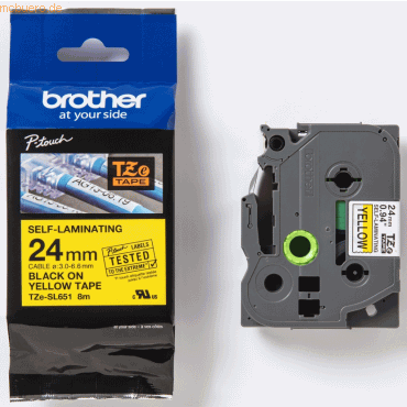 Brother Brother TZe-SL651 gelb/schwarz, 24 mm, selbstlaminierend, 8 m von Brother