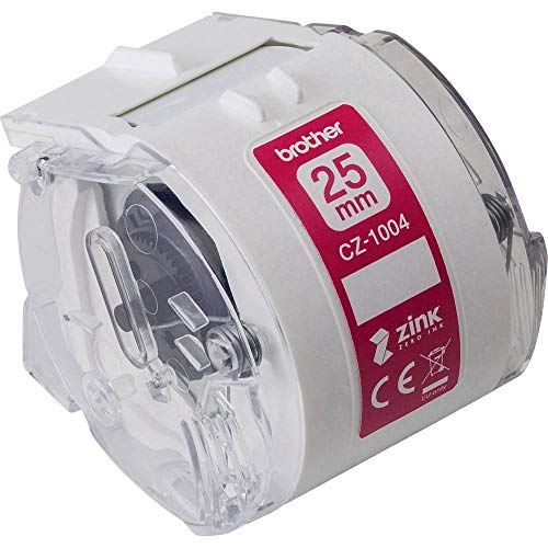 Brother CZ-1004 Farbetikettenrolle, 25 mm breit, 5 m lang für Etikettendrucker VC-500W, weiß Brother CZ-1004 Farbetikettenrolle, 25 mm breit, 5 m lang für Etikettendrucker VC-500W, weiß von Brother