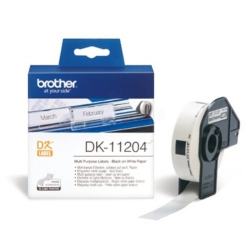 Brother DK-11204 DirectLabel Etiketten 17mm x 54mm 400 für Brother P-Touch QL 700 800 QL 12-102mm QL 12-103.6mm Brother P-Touch QL 700 800 QL 12-102mm QL 12-1036mm von Brother
