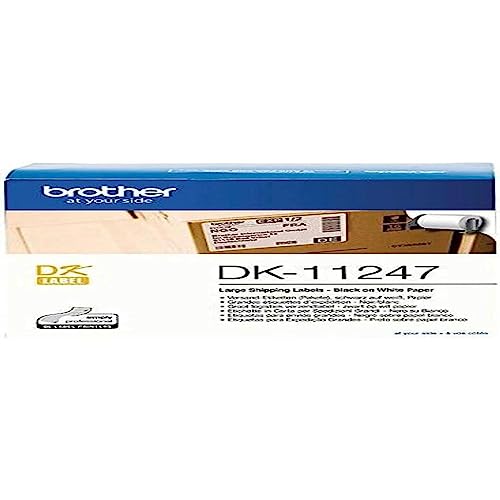 Brother DK-11247 selbstklebende Einzeletiketten (103 mm x 164 mm, geeignet für QL-1050, QL-1050N, QL-1060N, QL-1100, QL-1110NWB) schwarz auf weiß (Papier) von Brother
