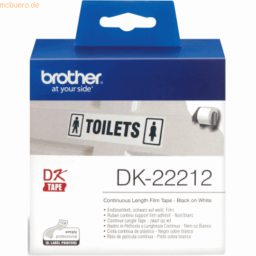 Brother DK-Endlos-Etiketten 62mm x 15,24m Folie weiß von Brother