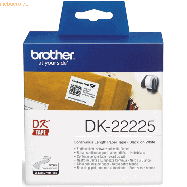 Brother DK-Endlosetiketten 38mmx30,48m Papier weiß von Brother