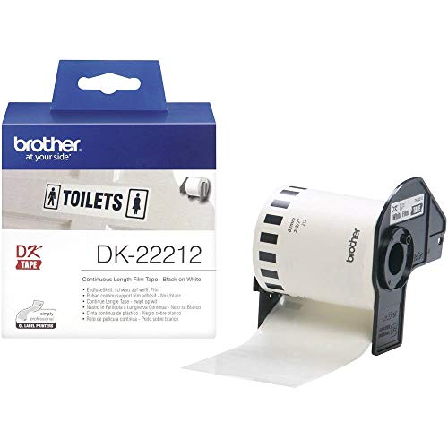 Brother DK22212 Etiketten mit durchgehender Länge, 62 mm x 15,24 m, weiß von Brother
