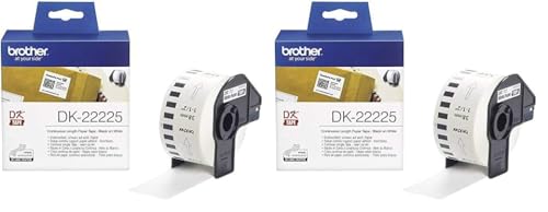 Brother DK22225 Endlosetiketten Papier 38mm x 30.48 für QL-550/500/500A/560VP/560/570/580N/650TD/1050/1050N/1060N (Packung mit 2) von Brother