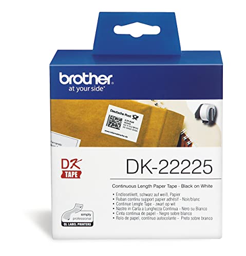 Brother DK22225 Endlosetiketten Papier 38mm x 30.48 für QL-550/500/500A/560VP/560/570/580N/650TD/1050/1050N/1060N Weiß von Brother