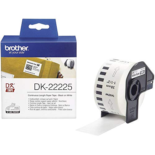 Brother DK22225 Endlosetiketten Papier 38mm x 30.48 für QL-550/500/500A/560VP/560/570/580N/650TD/1050/1050N/1060N Weiß von Brother