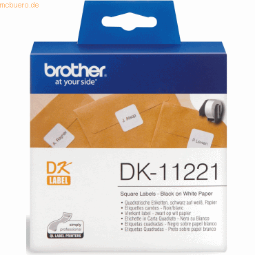 Brother Etiketten DK-11221 23x23mm VE=1000 Stück Brother Etiketten DK-11221 23x23mm VE=1000 Stück von Brother