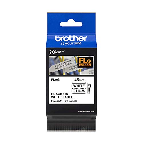 Brother FLE2511 Einzelfähnchen Etiketten 72 Stück 21x45mm weiß-schwarz von Brother