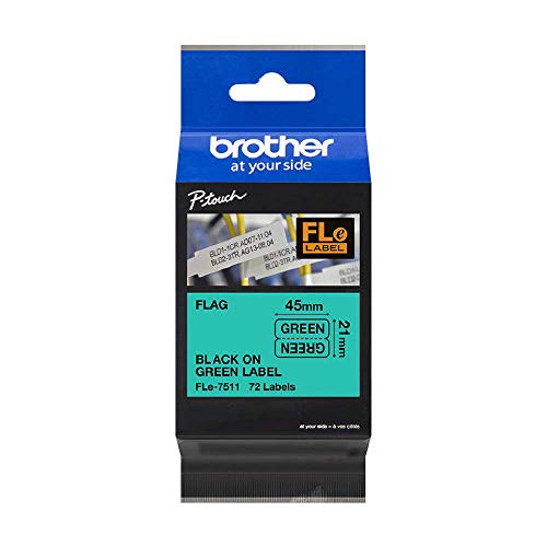 Brother FLE7511 Einzelfähnchen Etiketten 72 Stück 21x45mm grün-schwarz von Brother