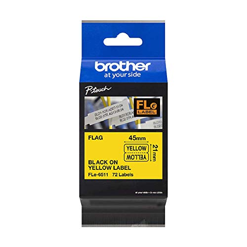 Brother FLe-2511 FLe-6511 Schriftbandkassette, schwarz/gelb, FLE6511, schwarz auf gelb von Brother