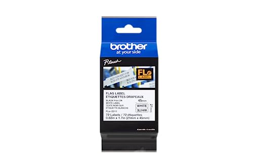 Brother FLe2511 Flaggen-Etiketten, 21 mm x 45 mm, Weiß, nicht laminiert von Brother