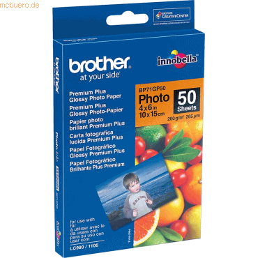 Brother Fotopapier Inkjet A6 50 Blatt (bis 6000 dpi) 260g/qm von Brother