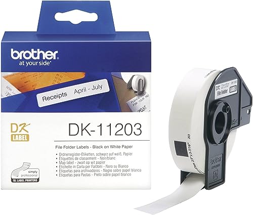 Brother Ordnerregister-Etiketten, (Papier) weiß, 17x87mm, 300St./Rolle von Brother