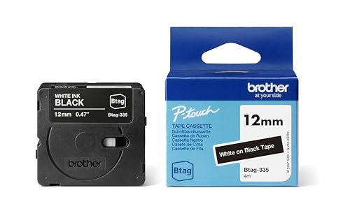 Brother Original Btag-335 Schriftband 12 mm breit, 4 m lang, weiß/schwarz Brother Original Btag-335 Schriftband 12 mm breit, 4 m lang, weiß/schwarz von Brother