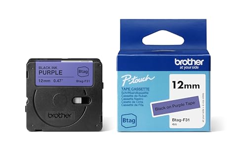 Brother Original Btag-F31 Schriftband 12 mm breit, 4 m lang, schwarz/lila Brother Original Btag-F31 Schriftband 12 mm breit, 4 m lang, schwarz/lila von Brother