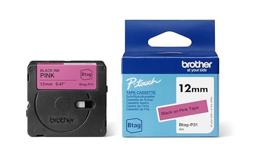 Brother Original Btag-P31 Schriftband 12 mm breit, 4 m lang, schwarz/pink Brother Original Btag-P31 Schriftband 12 mm breit, 4 m lang, schwarz/pink von Brother