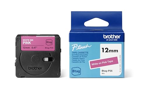 Brother Original Btag-P35 Schriftband 12 mm breit, 4 m lang, weiß/pink Brother Original Btag-P35 Schriftband 12 mm breit, 4 m lang, weiß/pink von Brother