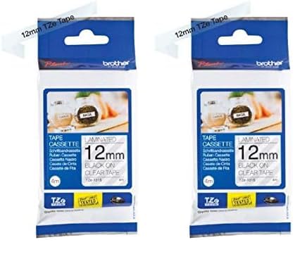Brother Original P-touch Schriftband TZe-131S 12 mm, schwarz auf transparent (kompatibel u.a. mit Brother P-touch PT-H100LB/R, H105, E100/VP, D200/BW/VP, D210/VP) 4 m lang (Packung mit 2) von Brother