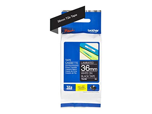 Brother Original P-touch Schriftband TZe-365 36 mm, weiß auf schwarz (kompatibel mit Brother P-touch P3600, P9600, P9700PC, P9800PCN) von Brother
