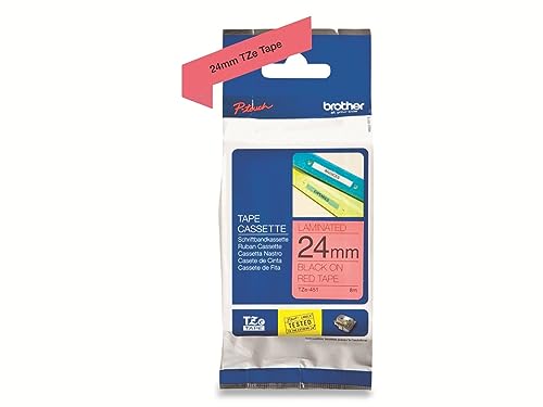 Brother Schriftband TZe-451 (lam.) Schwarz auf Rot 24mm x 8m von Brother