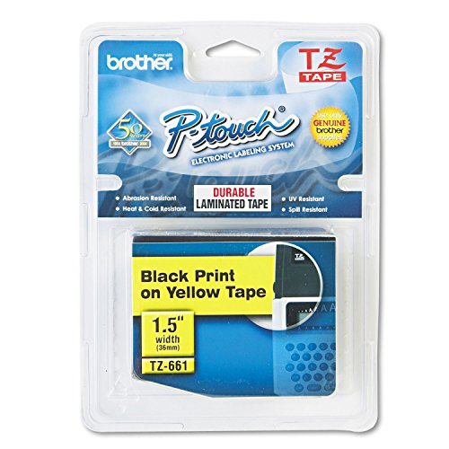 Brother Original P-touch Schriftband TZe-661 36 mm, schwarz auf gelb (kompatibel mit Brother P-touch P3600, P9600, P9700PC, P9800PCN) von Brother