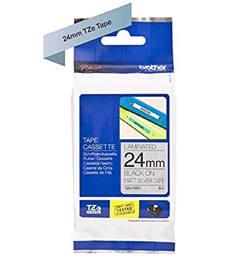 Brother 5834191 Original P-touch Schriftband TZe-M951 24 mm, schwarz auf silber (matt) (kompatibel u.a. mit Brother P-touch P700,- 2430, -D600, -9700PC, -P750W) von Brother