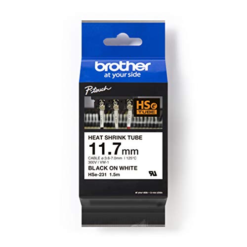 Brother Original P-touch Schrumpfschlauch HSe-231, 11,7 mm zur Kabelbeschriftung (für Brother P-touch P700, P750, P900W, P950NW, H300, H500, E300VP, E500VP und E550WVP) HSE231 Rot One size von Brother