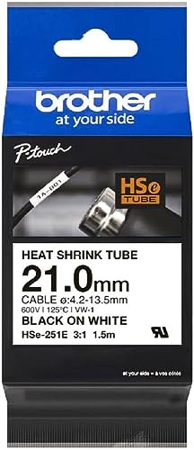Brother Original Pro Tape HSe-251E Schrumpfschlauch – schwarz auf weiß Brother Original Pro Tape HSe-251E Schrumpfschlauch – schwarz auf weiß von Brother