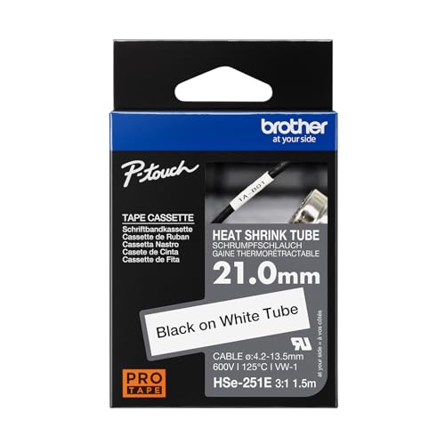 Brother Original Pro Tape HSe-251E Schrumpfschlauch – schwarz auf weiß Brother Original Pro Tape HSe-251E Schrumpfschlauch – schwarz auf weiß von Brother