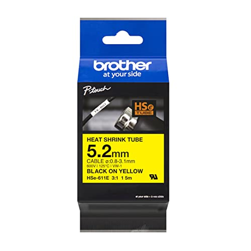 Brother Original Pro Tape HSe-611E Schrumpfschlauch – schwarz auf gelb Brother Original Pro Tape HSe-611E Schrumpfschlauch – schwarz auf gelb von Brother