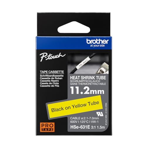 Brother Original Pro Tape HSe-631E Schrumpfschlauch – schwarz auf gelb Brother Original Pro Tape HSe-631E Schrumpfschlauch – schwarz auf gelb von Brother